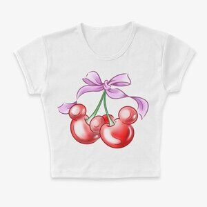 Rope Drop Threads "Cherries"- Baby Tee XL Disney